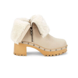 Mia Double Zip Suede Beige Faux Fur Lined Ankle Booties Boots Women’s 7 NWOB